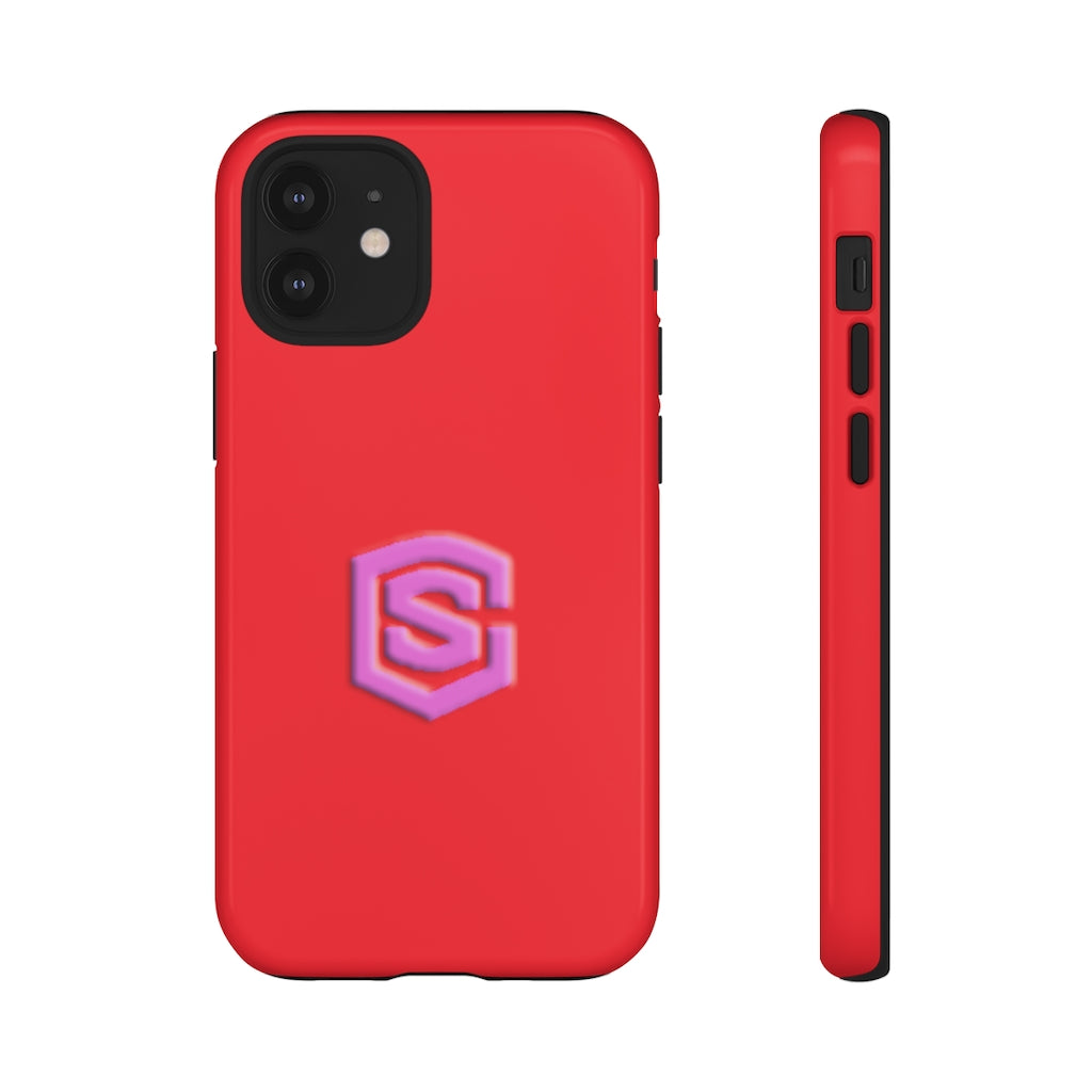 Red Tough Cases Pink Logo