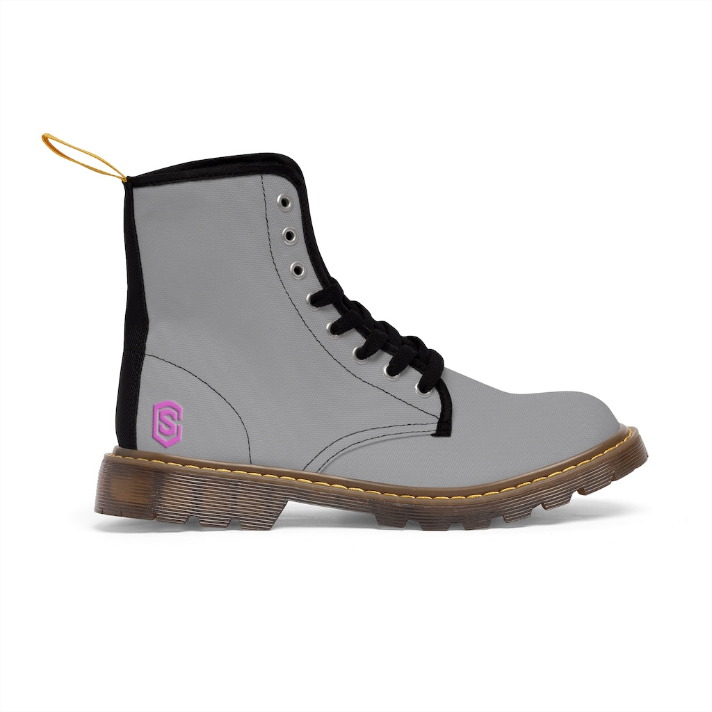 Grey Men's Canvas Boots pink Logo