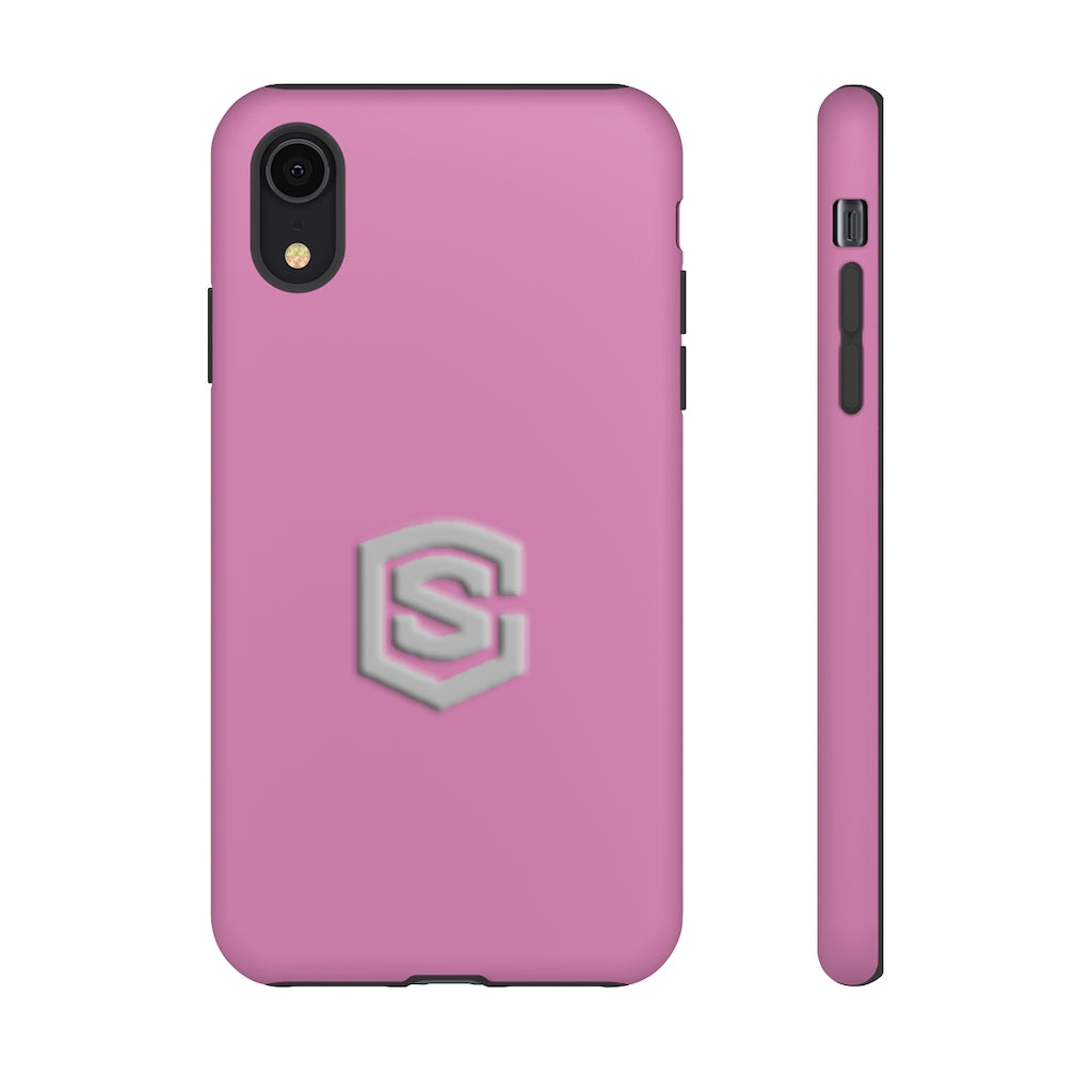 Pink Tough Cases Silver Logo
