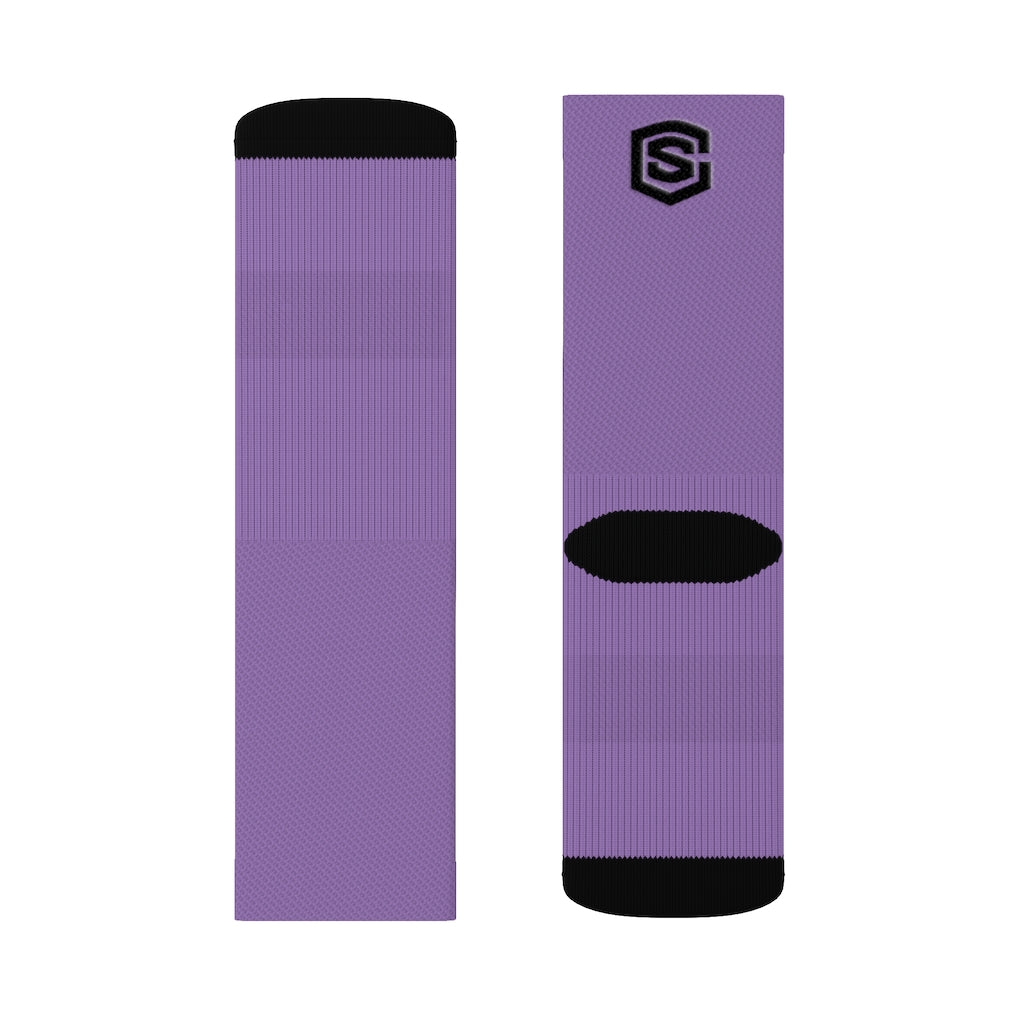 Light Purple Sublimation Socks Black Logo
