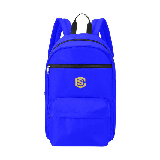 Blue Travel Backpack With Gold Logo Travel Backpack(Large Capacity)(Model 1691)