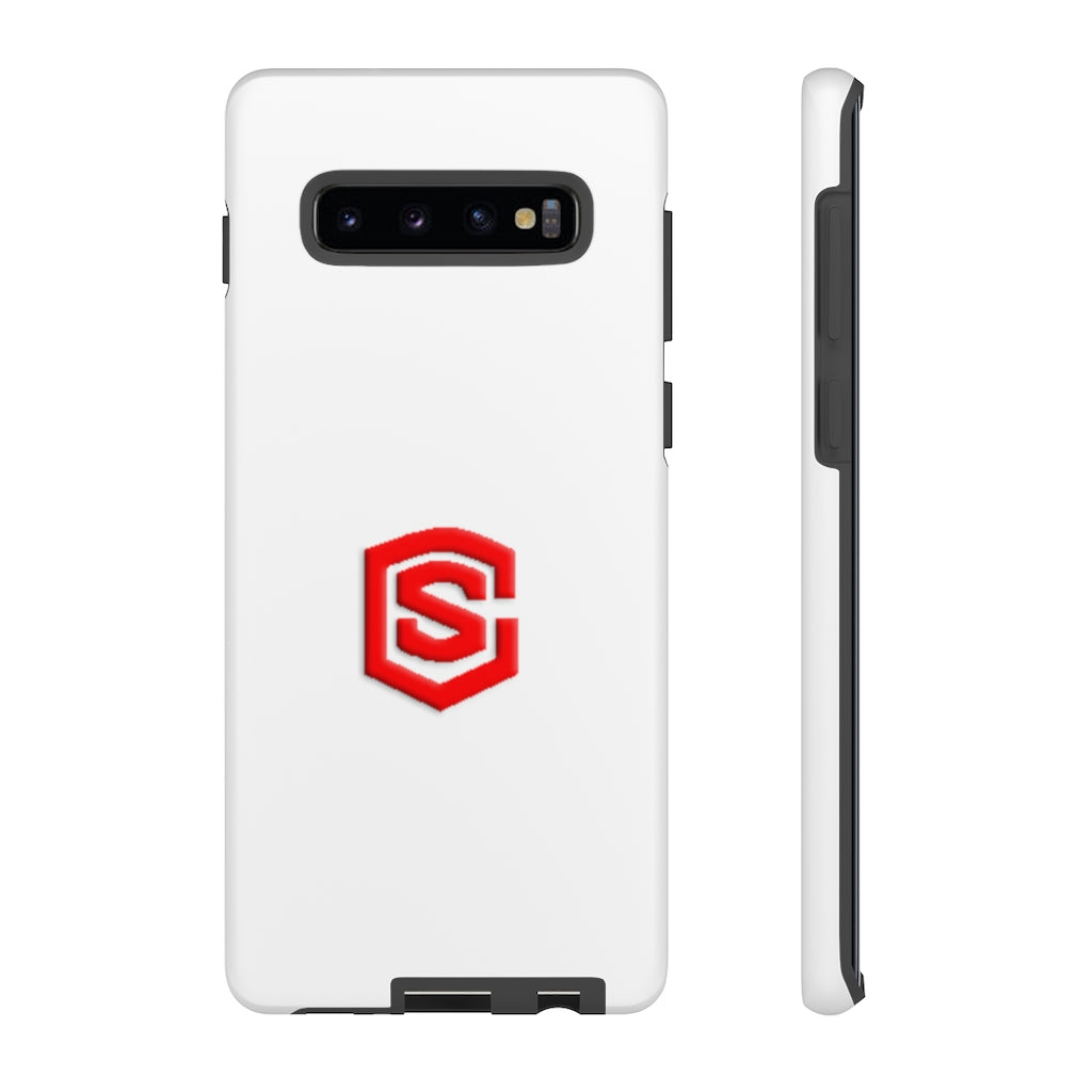 White Tough Cases Red Logo