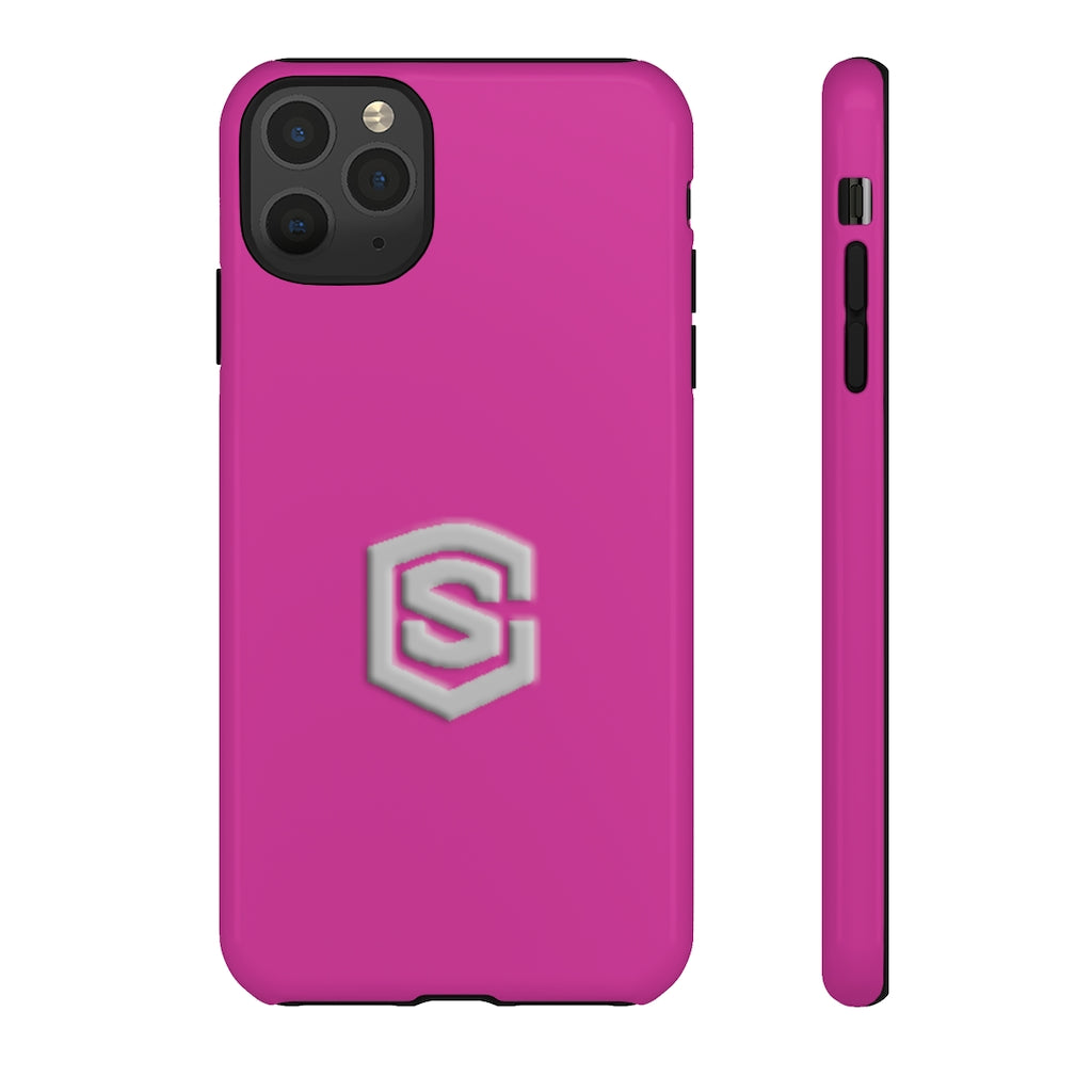 Pink Tough Cases Silver Logo