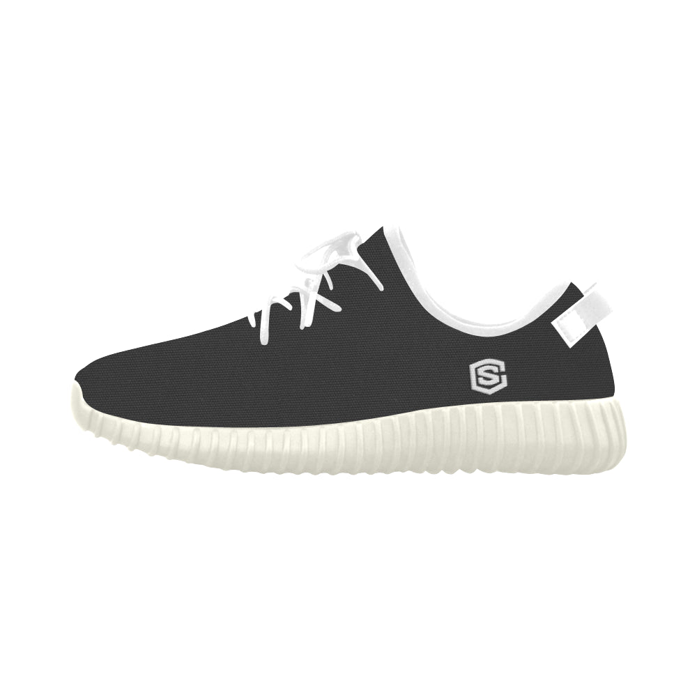 white logo Grus Women's Breathable Woven Running Shoes (Model 022)