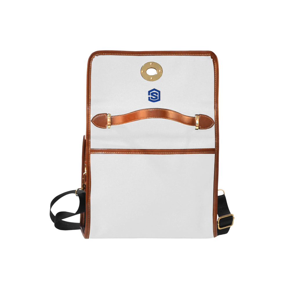 GRAY WATERFROOF CANVAS BAGblue logo Waterproof Canvas Bag/All Over Print (Model 1641)