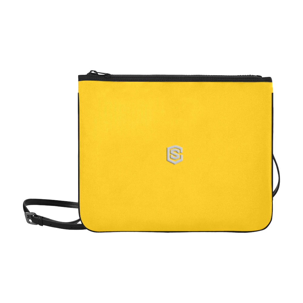 ORANGE SLIM CLUTCH BAG silver logo Slim Clutch Bag (Model 1668)