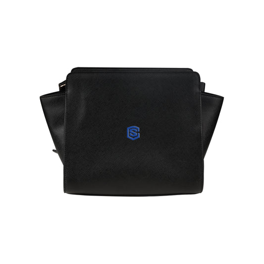 BLACK SATCHEL BAG blue logo Satchel Bag (Model 1635)