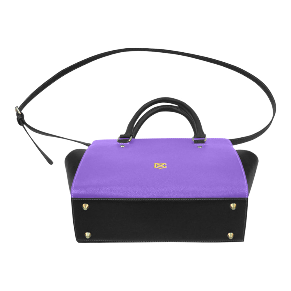 PURPLE CLASSIC SHOULDER HANDBAG gold logo Classic Shoulder Handbag (Model 1653)