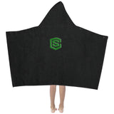 Black Kids' Hooded Bath Towels with Green Logo Kids' Hooded Bath Towels