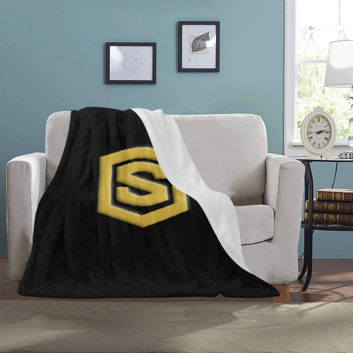 Black Ultra-Soft Micro Fleece Blanket with Gold Logo Ultra-Soft Micro Fleece Blanket 30"x40"