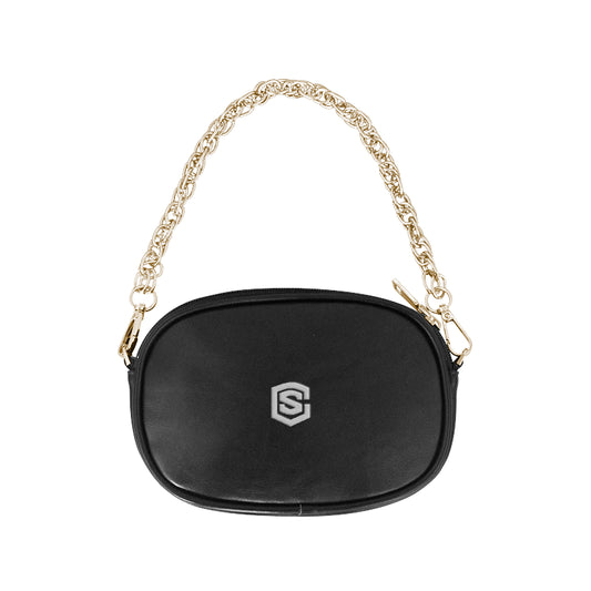 BLACK CHAIN PURSE silver logo Chain Purse (Model 1626)