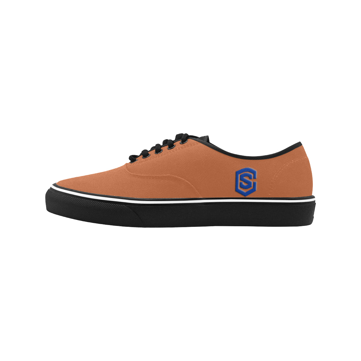 blue logo Classic Men's Canvas Low Top Shoes/Large (Model E001-4)