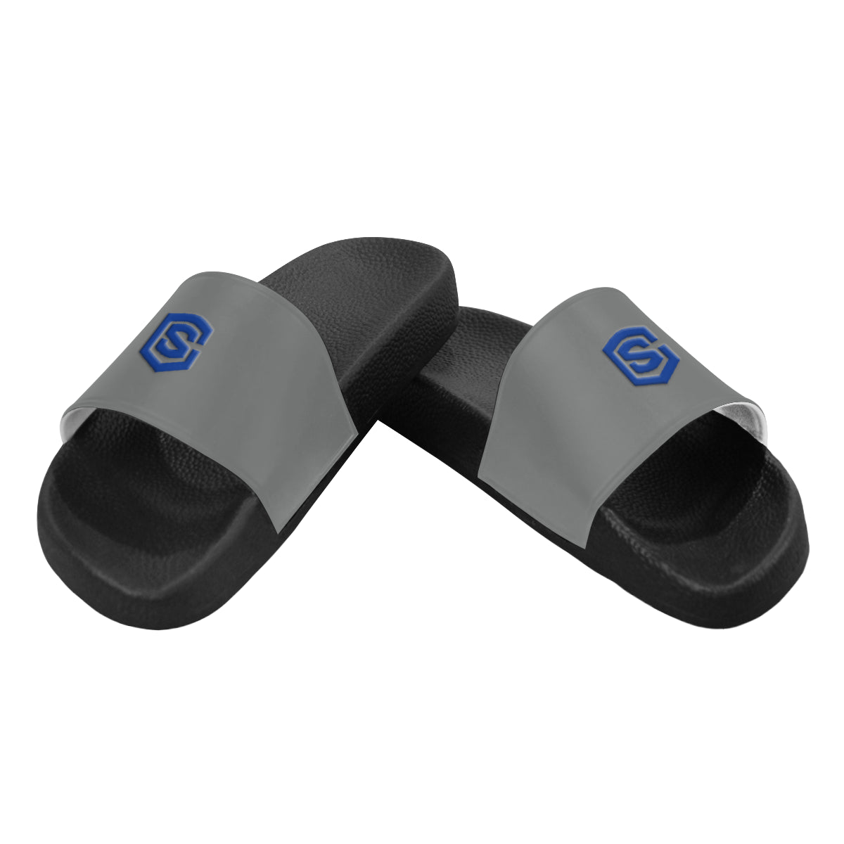 blue logo Men's Slide Sandals (Model 057)