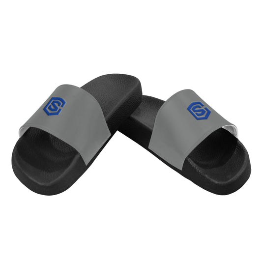 blue logo Men's Slide Sandals (Model 057)