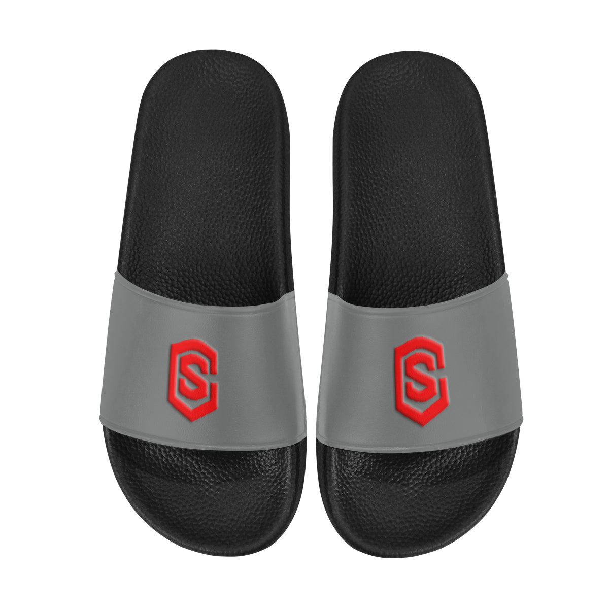 red logo Men's Slide Sandals (Model 057)