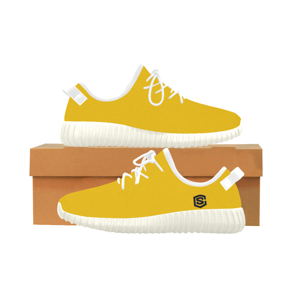 black logo Grus Women's Breathable Woven Running Shoes (Model 022)