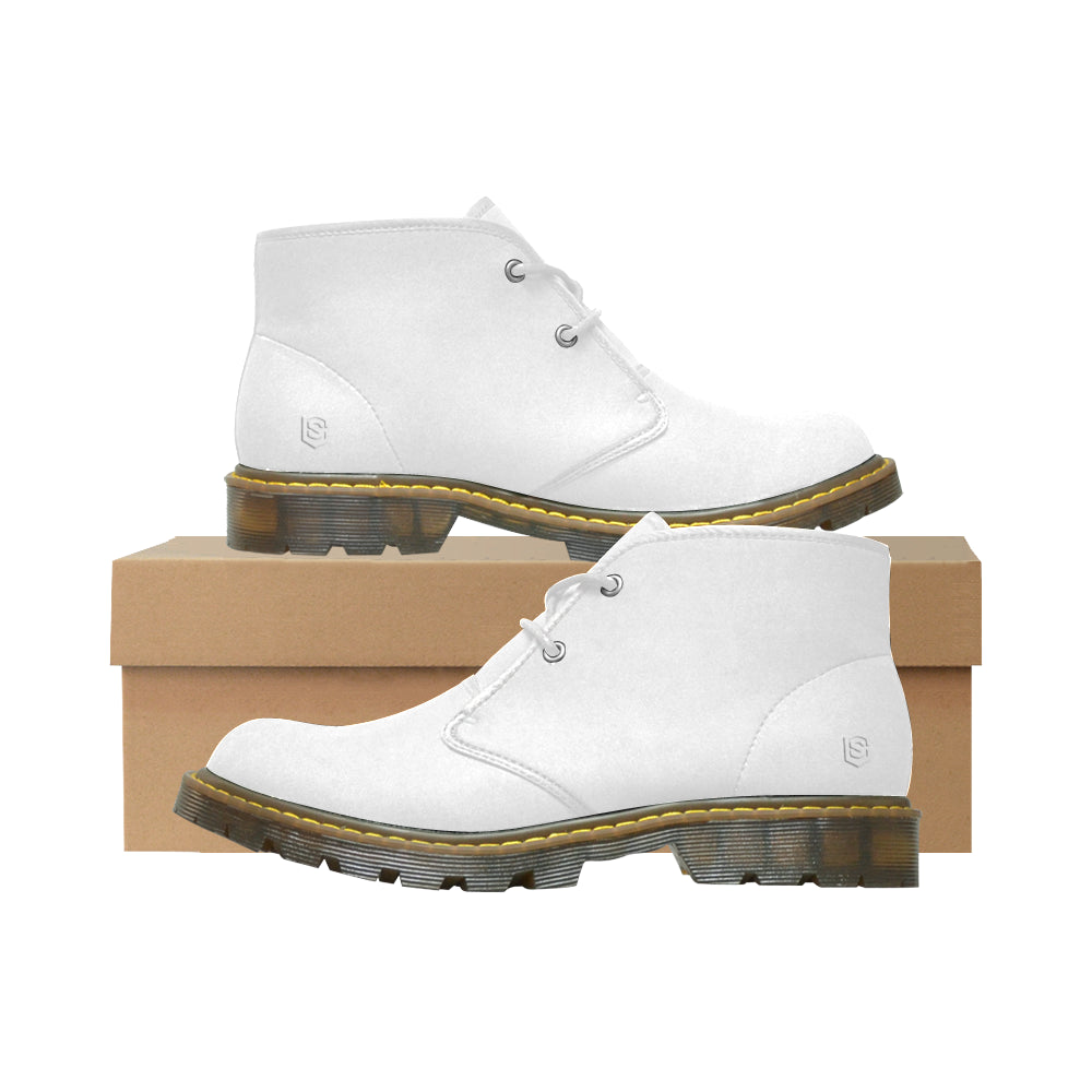 white Logo Men's Nubuck Chukka Boots (Model 2402)