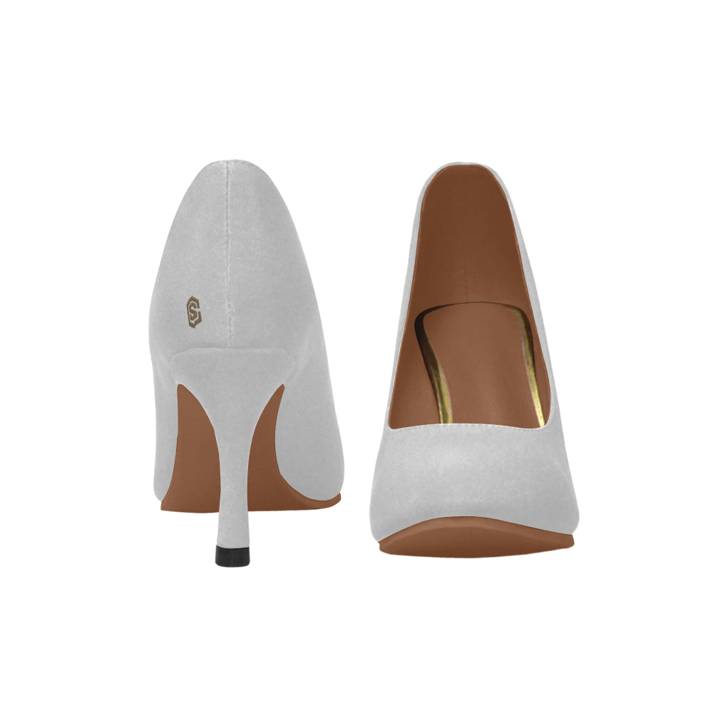 brown logo Women's High Heels (Model 048)