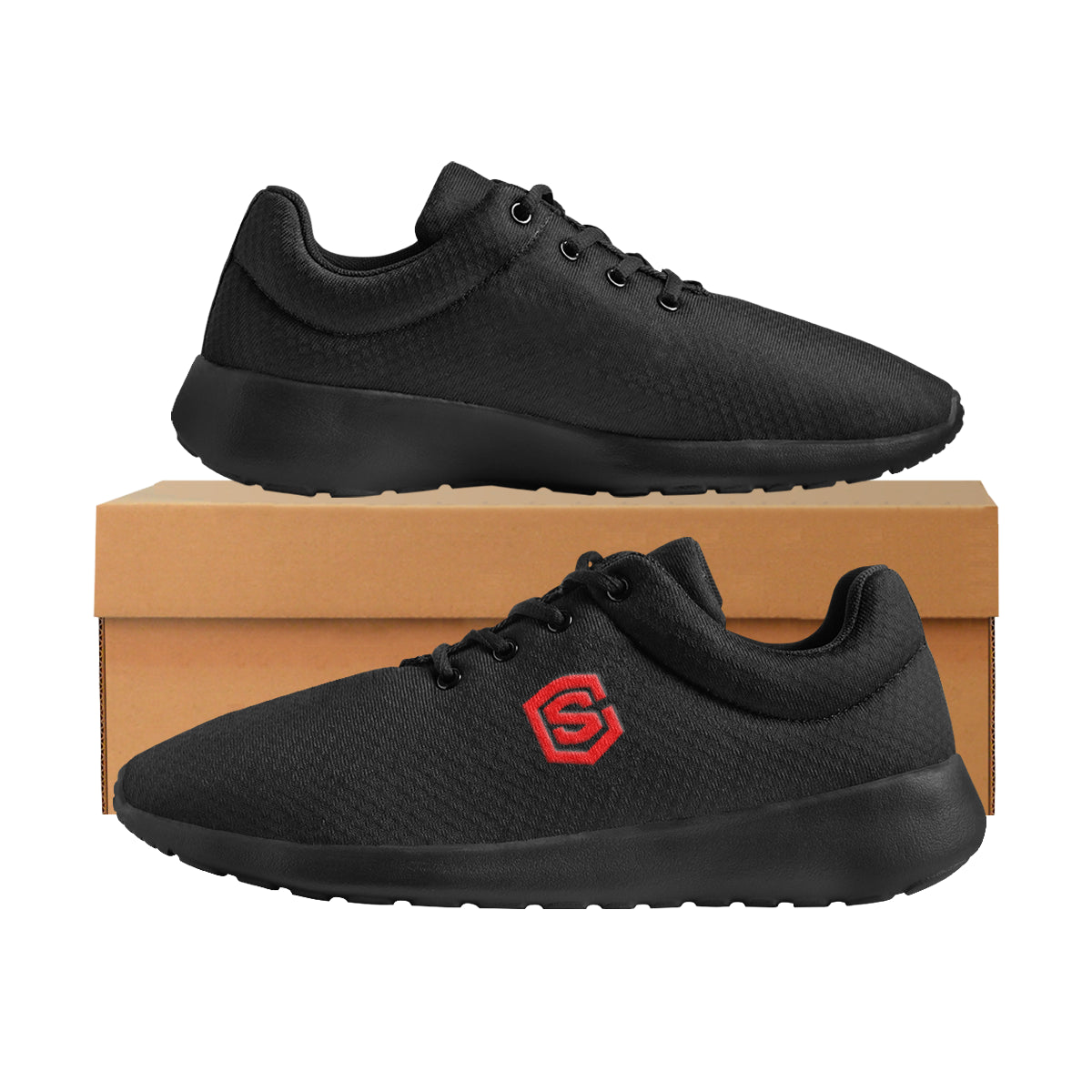 Red logo Men's Athletic Shoes (Model 0200)