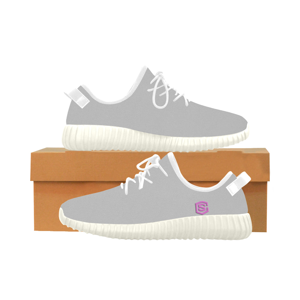 pink logo Grus Women's Breathable Woven Running Shoes (Model 022)