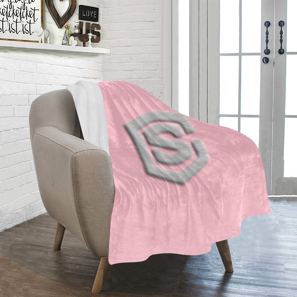 Pink Ultra-Soft Micro Fleece Blanket with Silver Logo Ultra-Soft Micro Fleece Blanket 30"x40"