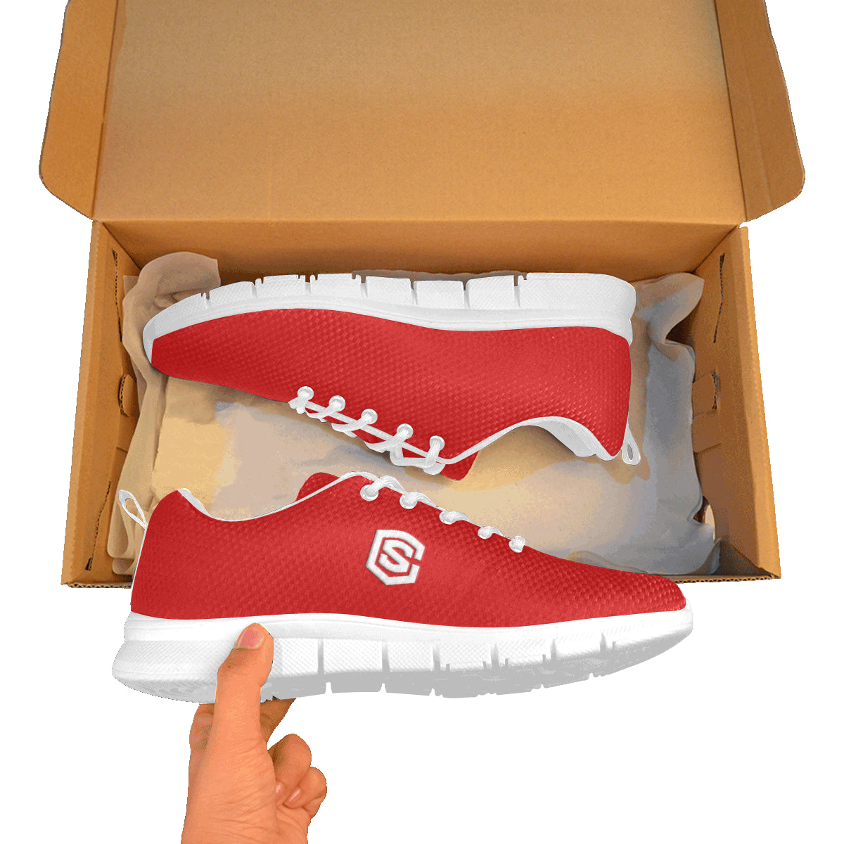 white logo Women's Breathable Running Shoes (Model 055)