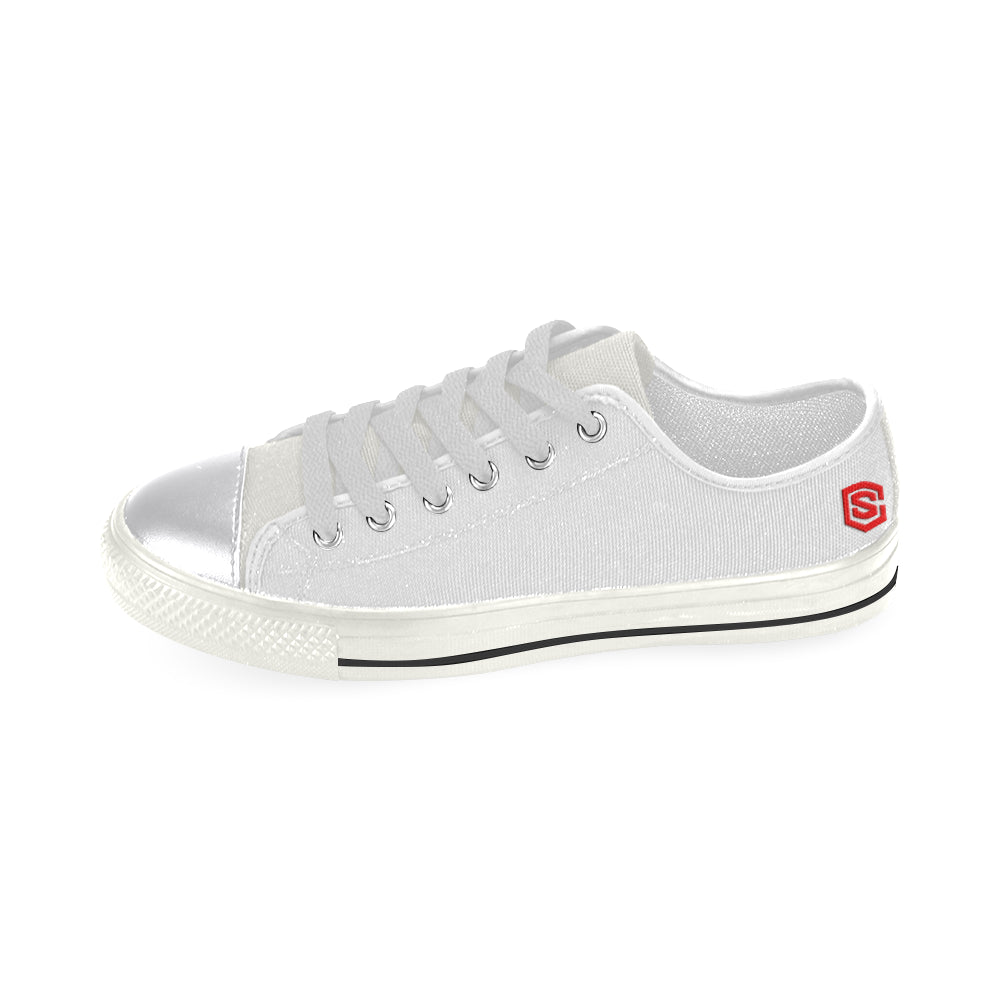 red logo Women's Classic Canvas Shoes (Model 018)