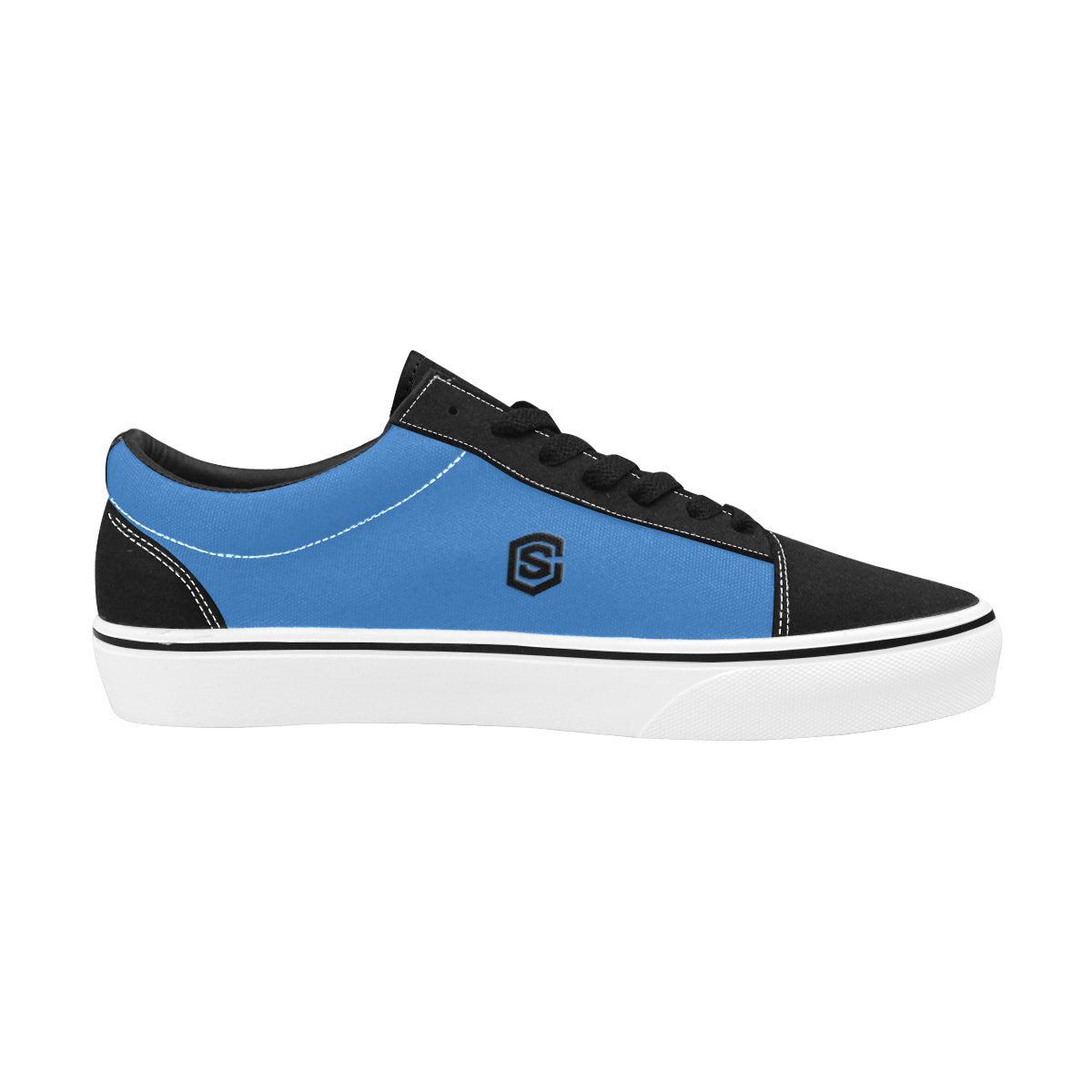black logo Women's Low Top Skateboarding Shoes (Model E001-2)