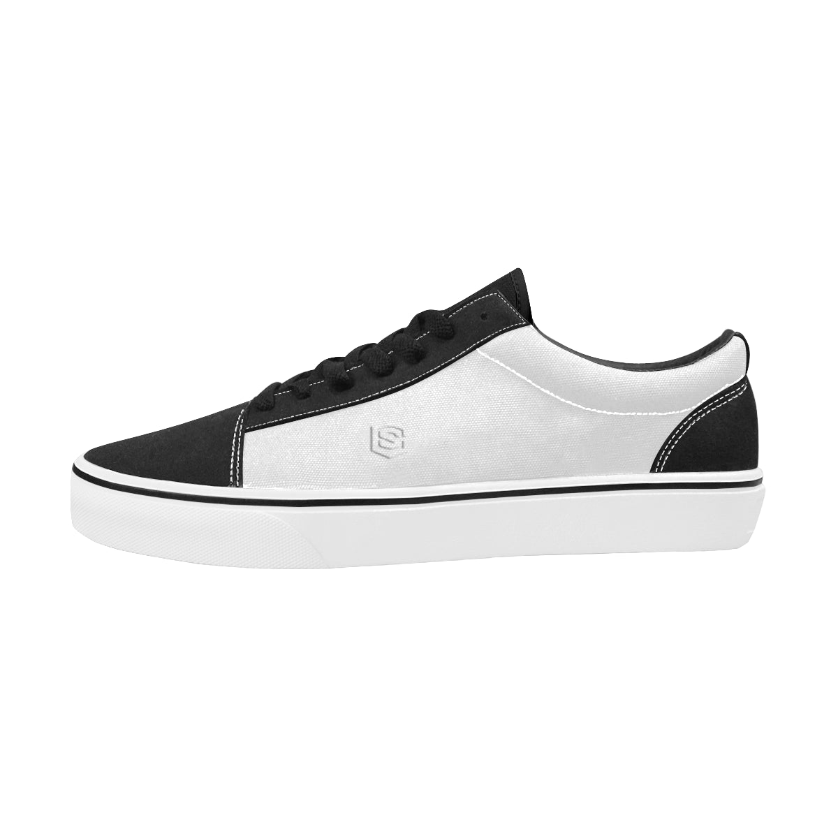 white logo Women's Low Top Skateboarding Shoes (Model E001-2)