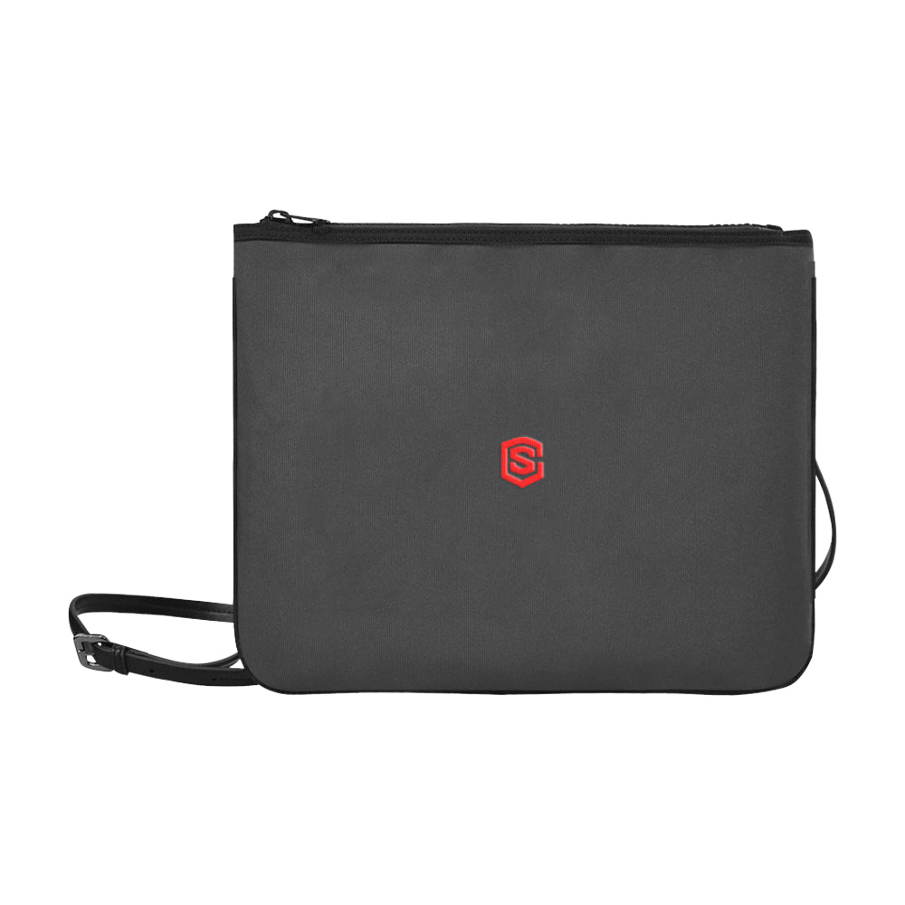 BLACK SLIM CLUTCH BAG red logo Slim Clutch Bag (Model 1668)