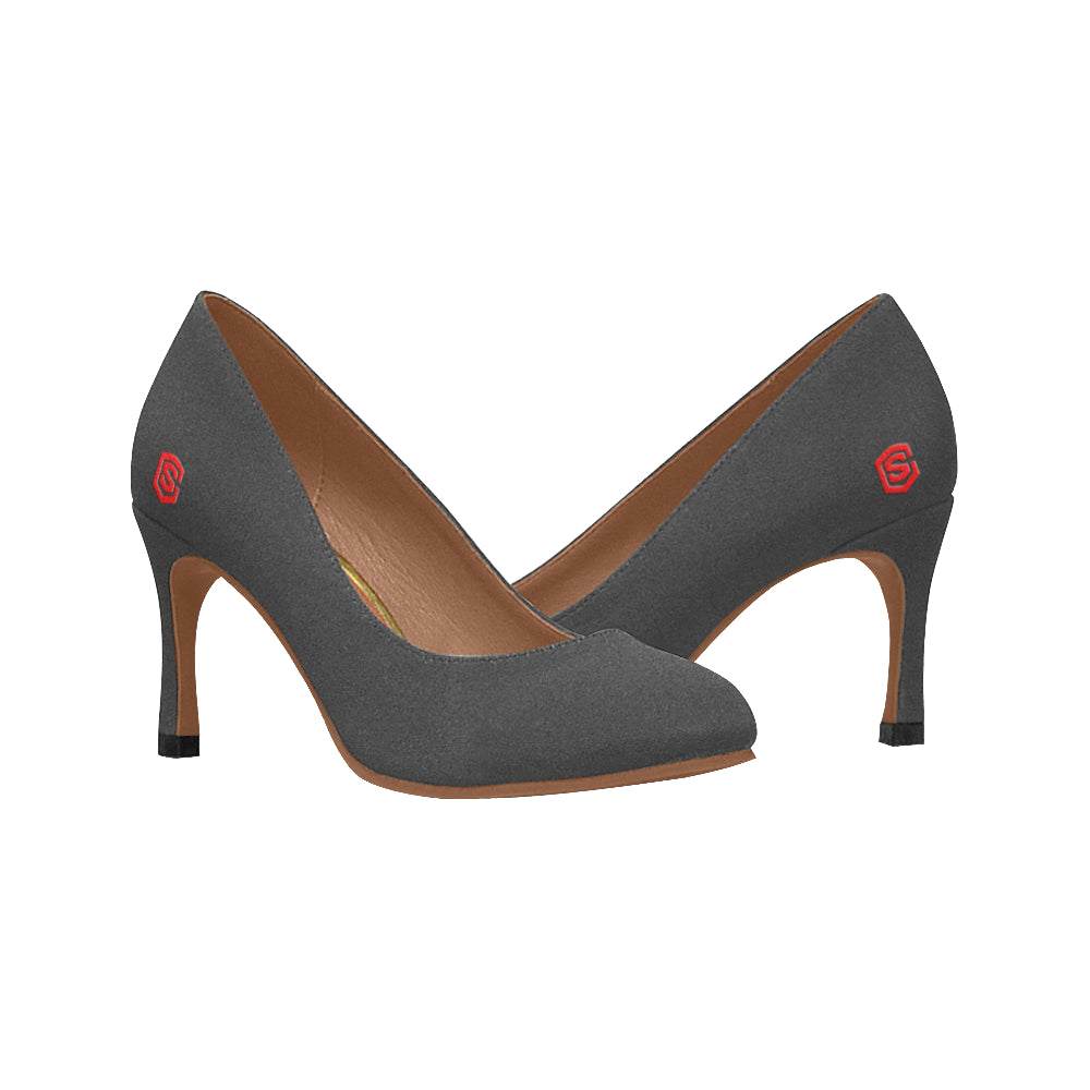 MAROON Women's High Heels red logo Women's High Heels (Model 048)