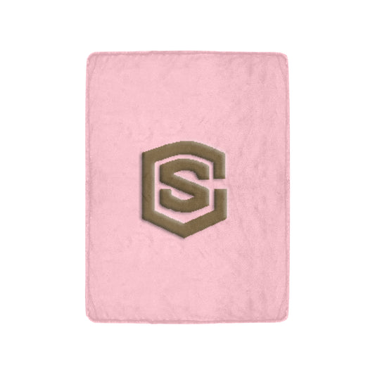 Pink Ultra-Soft Micro Fleece Blanket with Brown Logo Ultra-Soft Micro Fleece Blanket 30"x40"