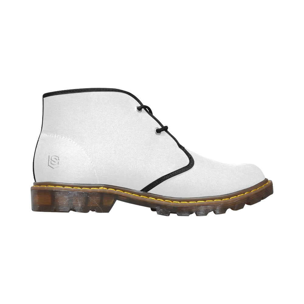 white Men's Canvas Chukka Boots (Model 2402-1)