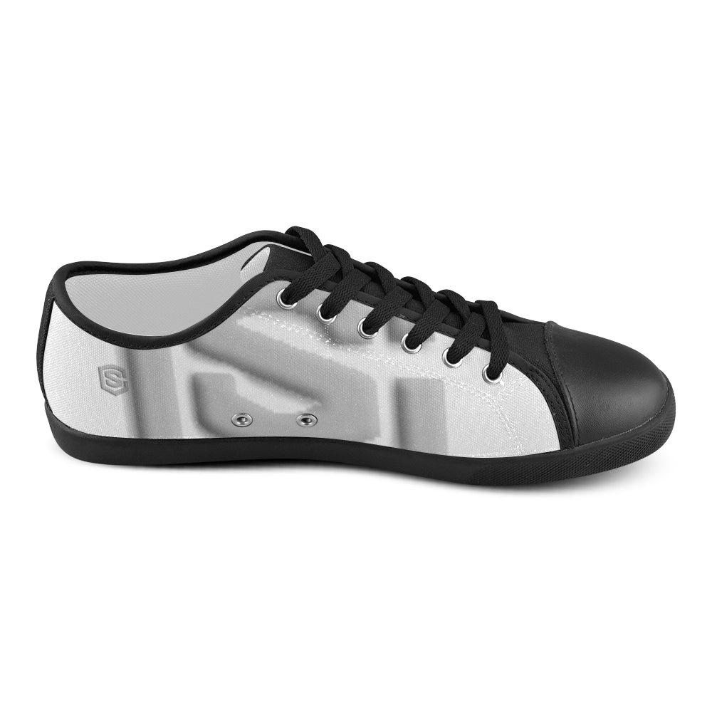 silver Logo Men's Canvas Shoes (Model 016)