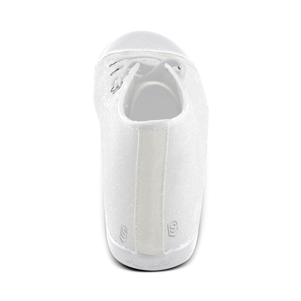 GRAY CANVAS KID SHOES white logo High Top Canvas Kid's Shoes (Model 002)