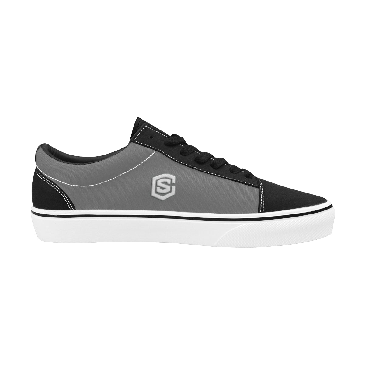white logo Men's Low Top Skateboarding Shoes (Model E001-2)