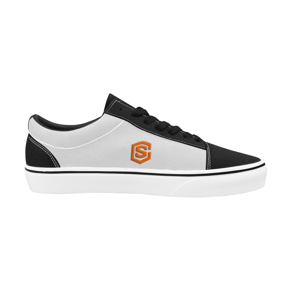 orange logo Men's Low Top Skateboarding Shoes (Model E001-2)