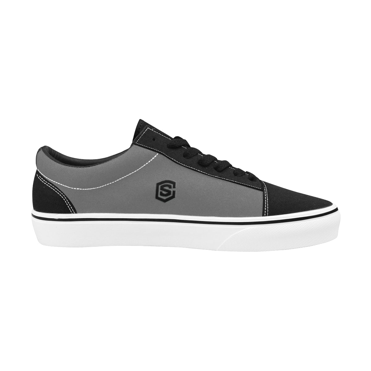 black logo Men's Low Top Skateboarding Shoes (Model E001-2)