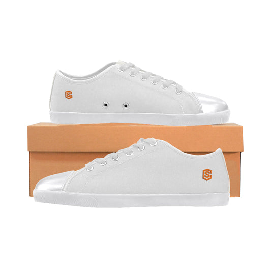 orange Logo Men's Canvas Shoes (Model 016)