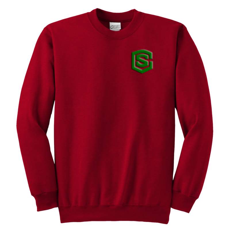 Youth Crewneck Sweatshirt WITH GREEN LOGO