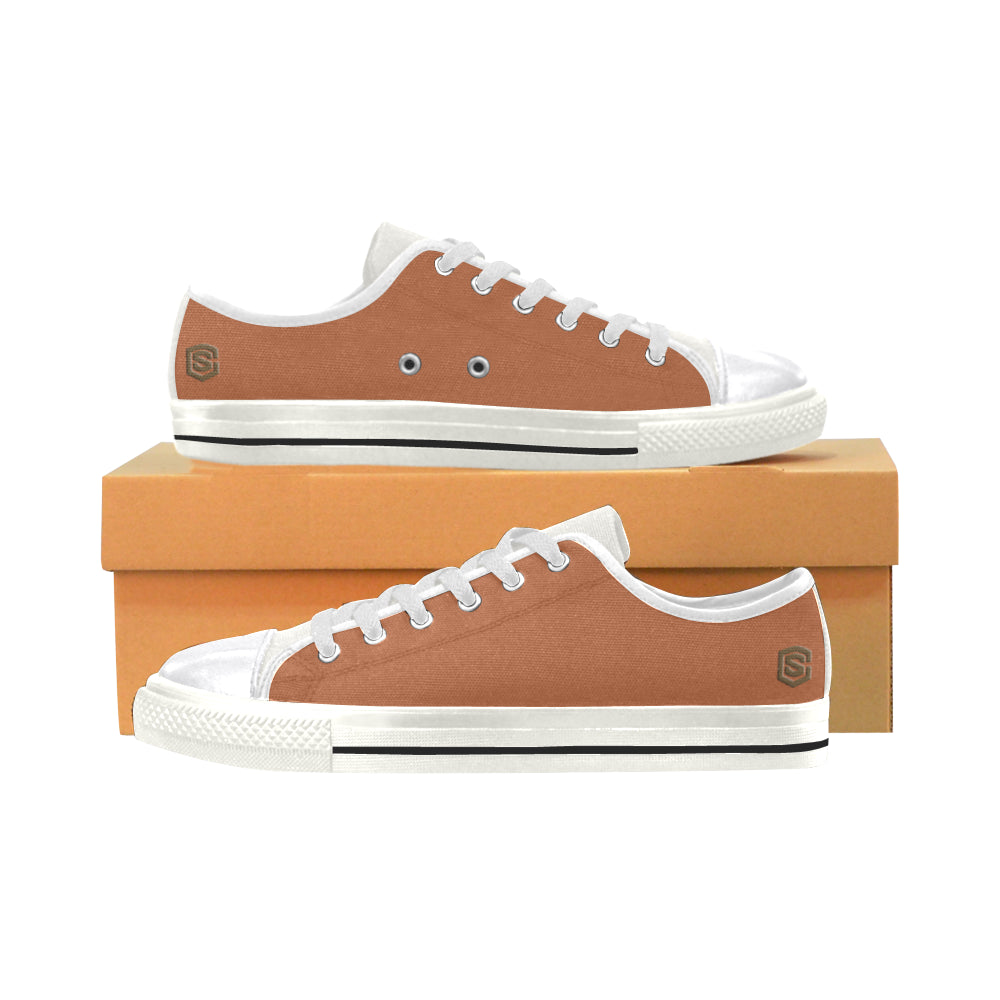 brown logo Women's Classic Canvas Shoes (Model 018)
