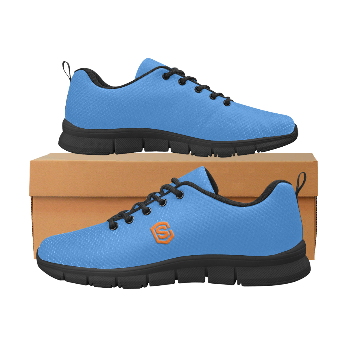 orange logo Men's Breathable Running Shoes (Model 055)