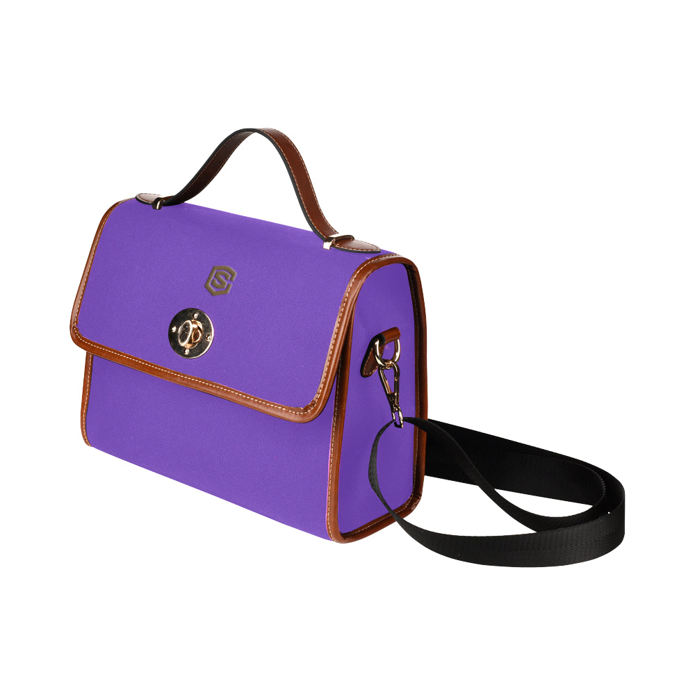 PURPLE WATERFROOF CANVAS BAGbrown logo Waterproof Canvas Bag/All Over Print (Model 1641)