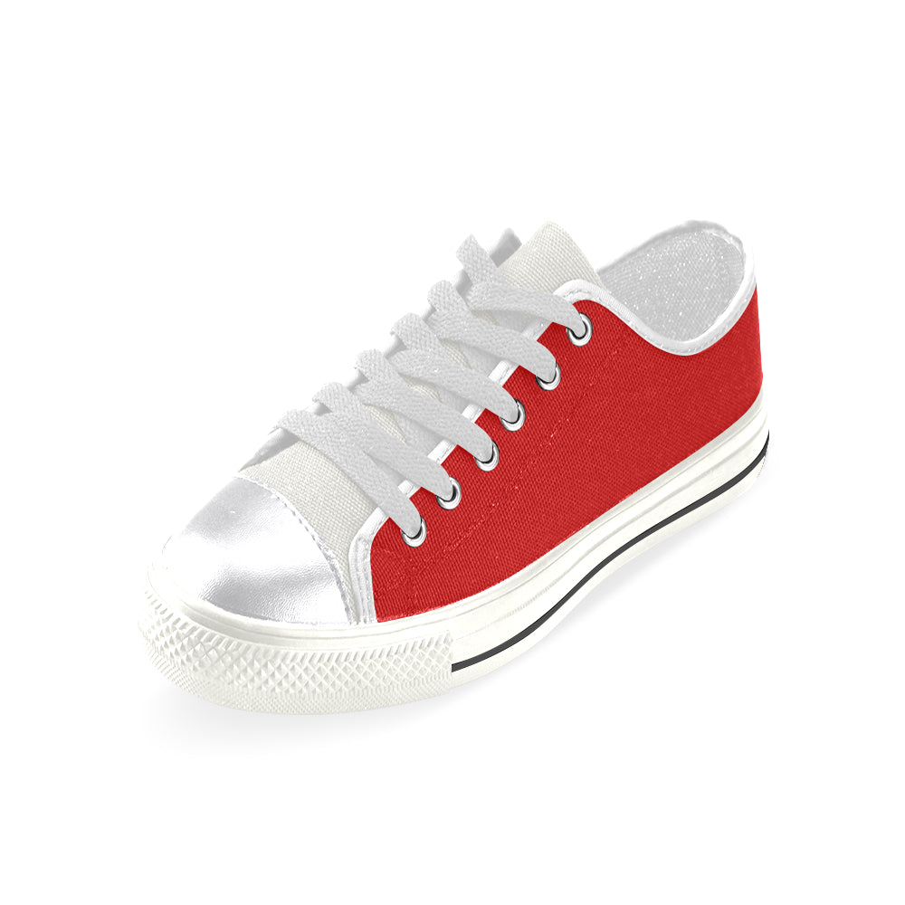 white logo Women's Classic Canvas Shoes (Model 018)