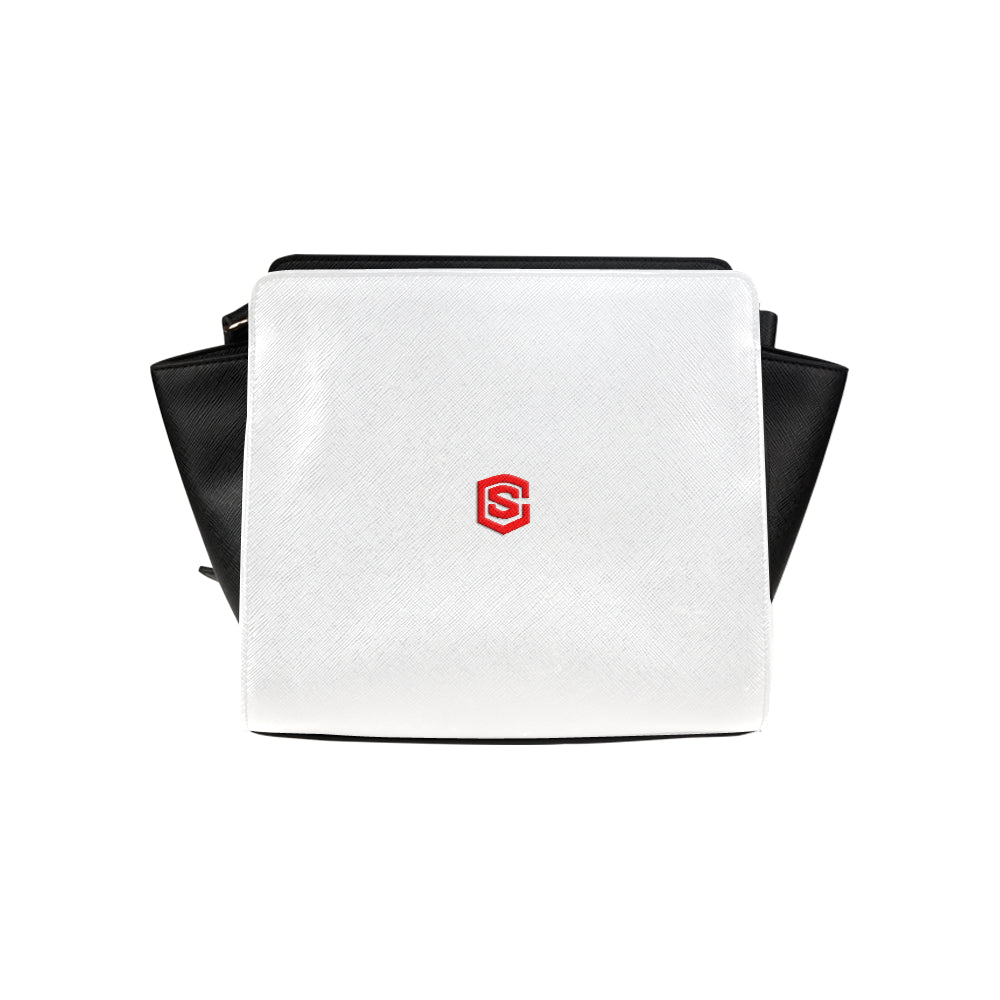 LIGHT GRAY SATCHEL BAG red logo Satchel Bag (Model 1635)