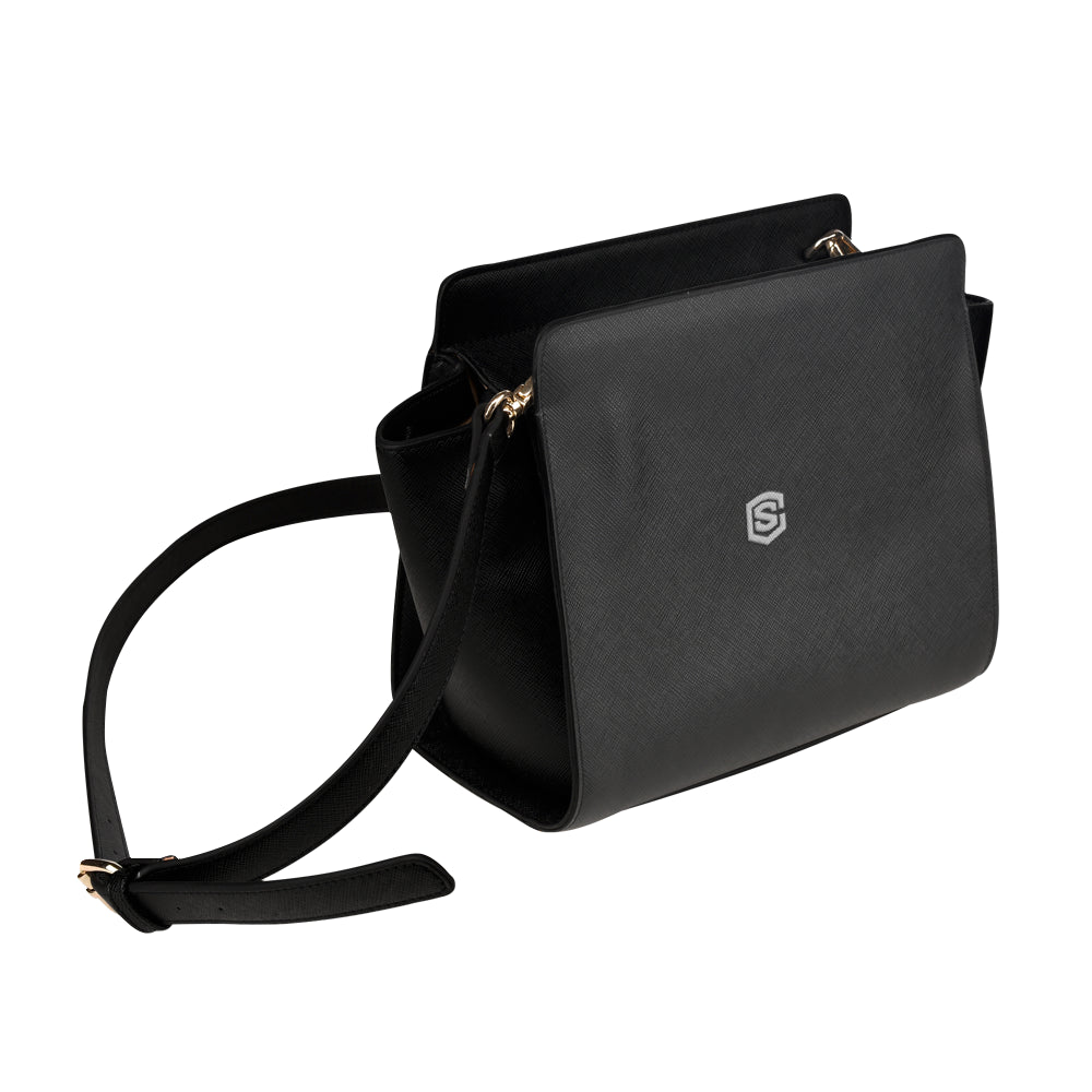 BLACK SATCHEL BAG silver logo Satchel Bag (Model 1635)