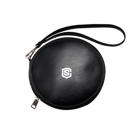 BLACK ROUND BAG silver logo Round Makeup Bag (Model 1625)