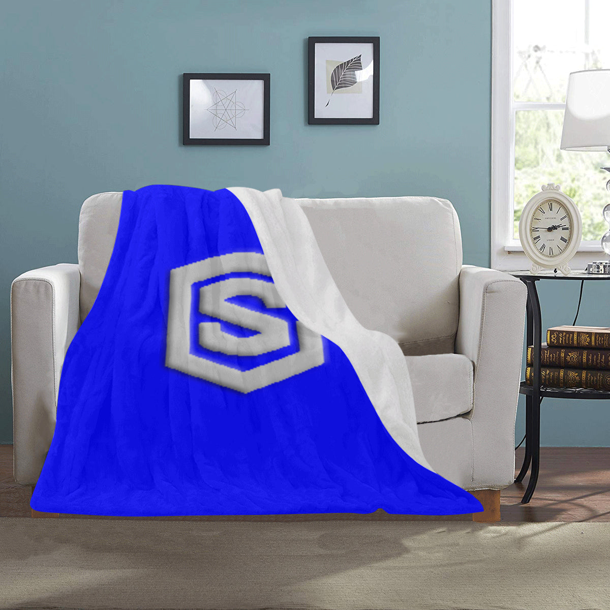 Blue Ultra-Soft Micro Fleece Blanket with Silver Logo Ultra-Soft Micro Fleece Blanket 30"x40"