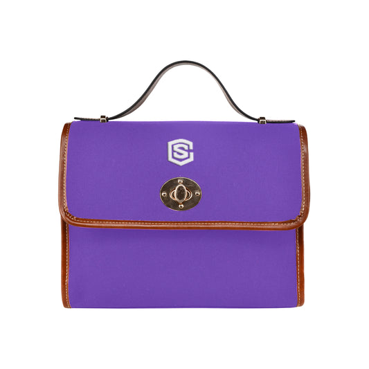 BLUE WATERPROOF CANVAS BAG white logo Waterproof Canvas Bag/All Over Print (Model 1641)