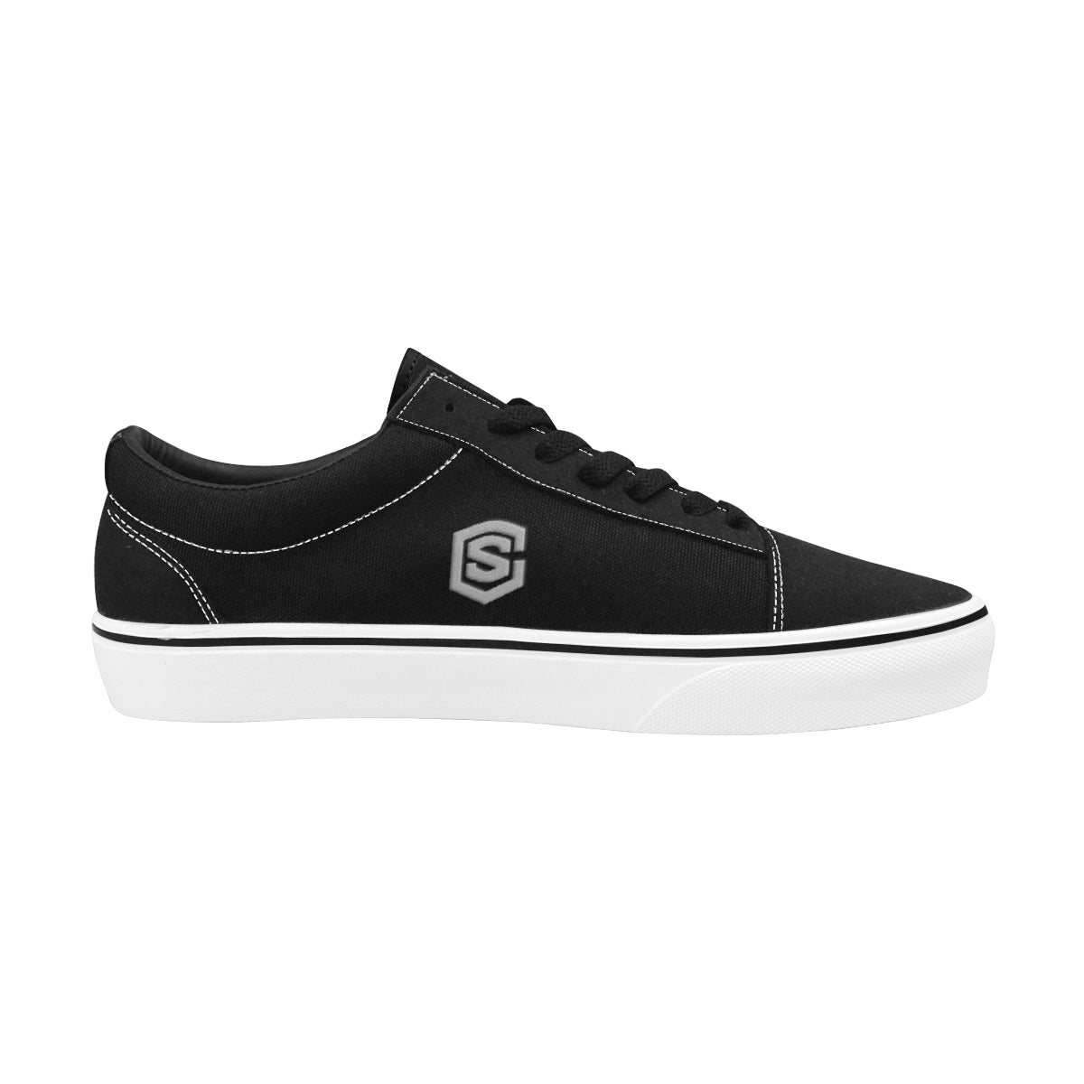 silver logo Men's Low Top Skateboarding Shoes (Model E001-2)